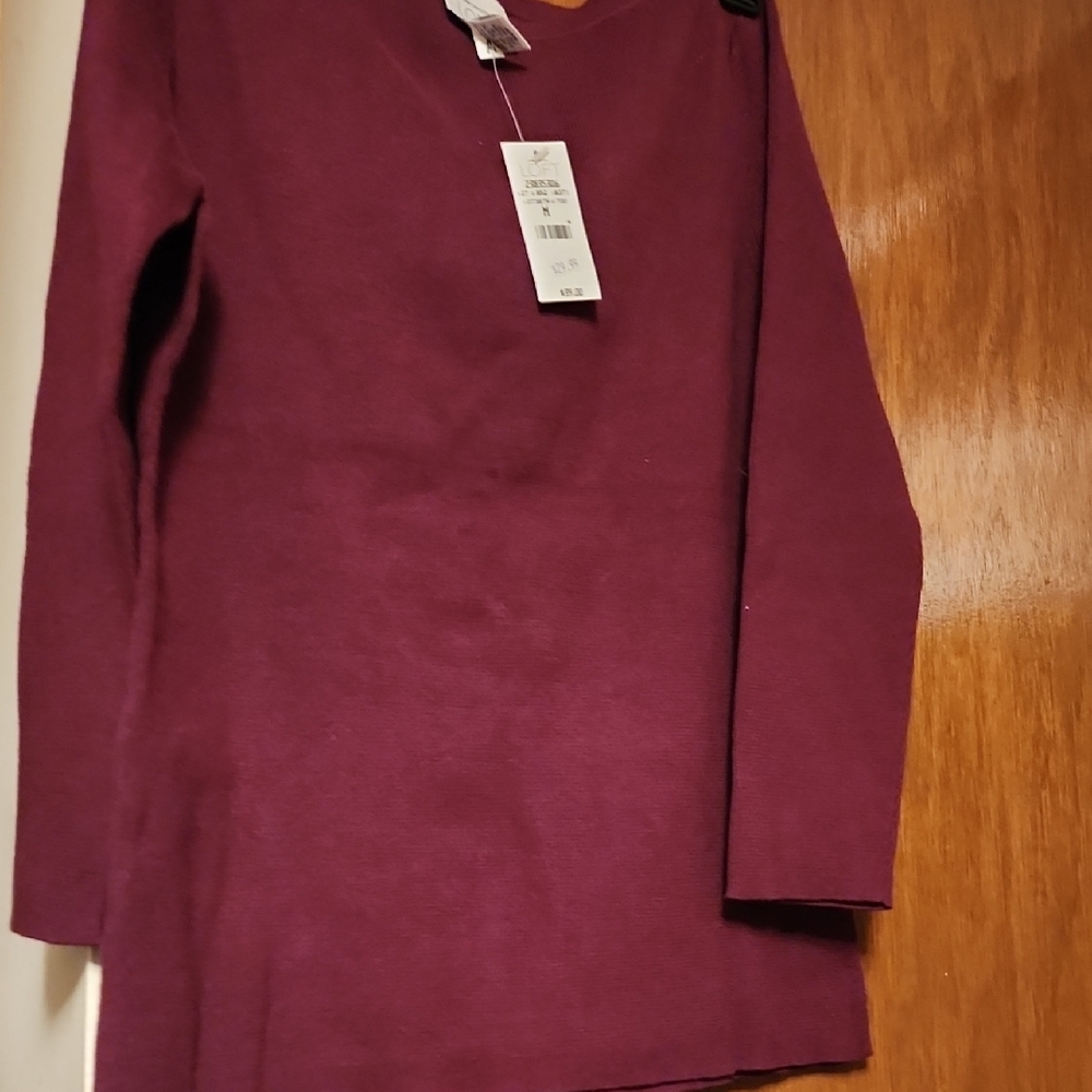 LOFT Burgundy Long Sleeve Top